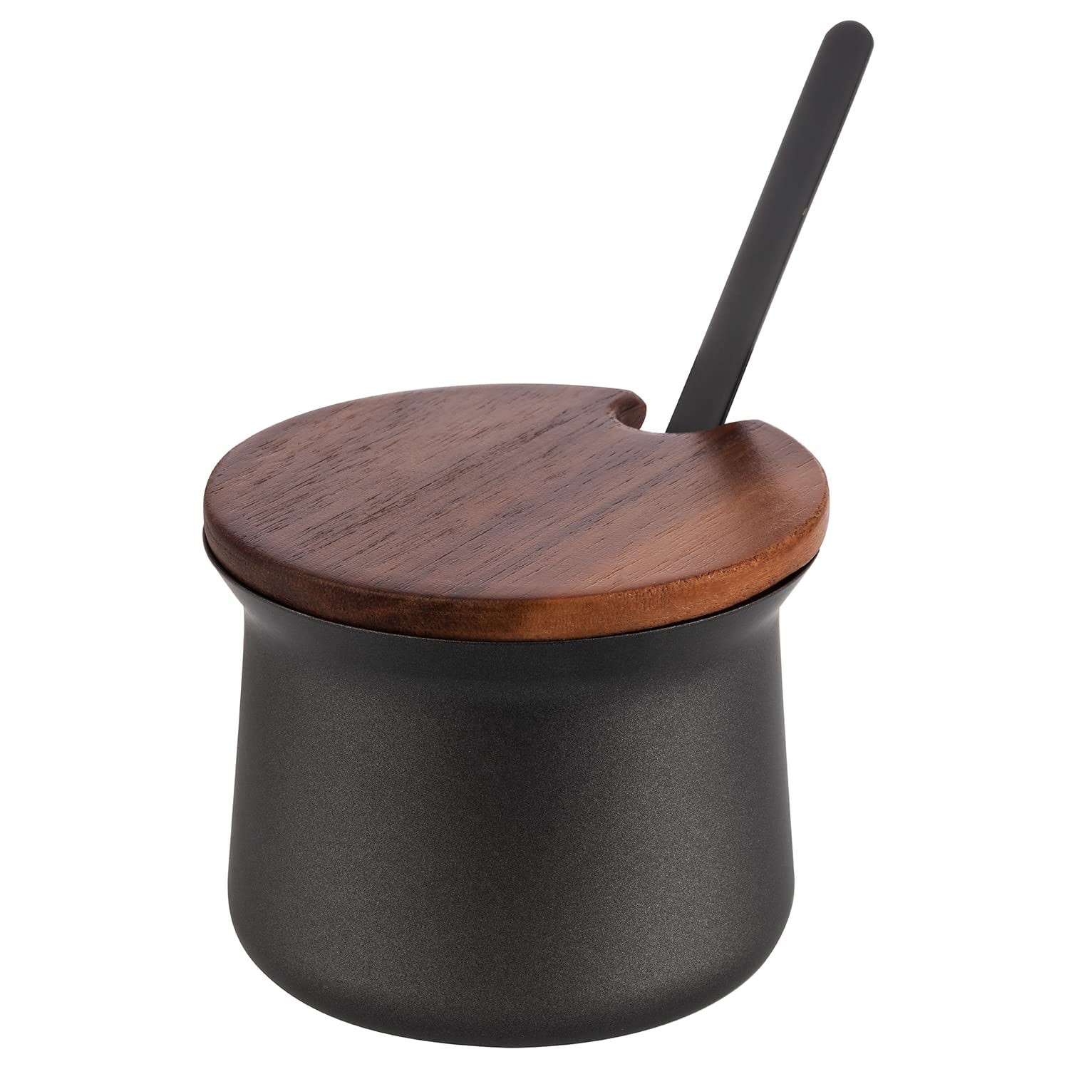 Mjölk- och sockerset APS 634, 5-delat set, akaciaträ, rostfritt stål, non-stick beläggning, svart