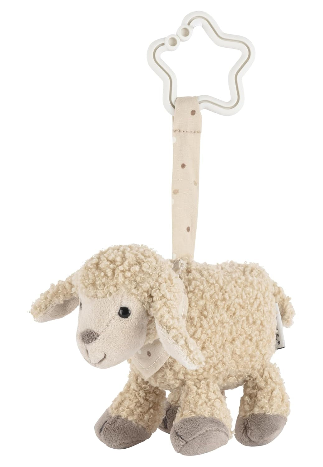 Sterntaler Flocke Fårleksakshänge - Mjukt tyg Barnvagnsleksak - Babyhängande leksak - Sand Färg Stjärnform Upphängning Lekbågehänge Bebe Toys Naty Shop Standardtitel