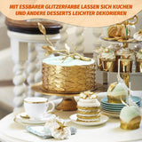 Essbarer Glitzer - 3 Torten Kuchen Deko Essbare, Metallic Lebensmittelfarbe Flüssiges, Ätbart Glitter Für Muffin, Cocktail, Marshmallows - 10Ml Naty Shop