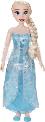 Disney Frozen Playdate Elsa Giant Doll 80 cm av Jakks Pacific Helledad docka med 11 artikulationspunkter Inkluderar hårborste och tillbehör
