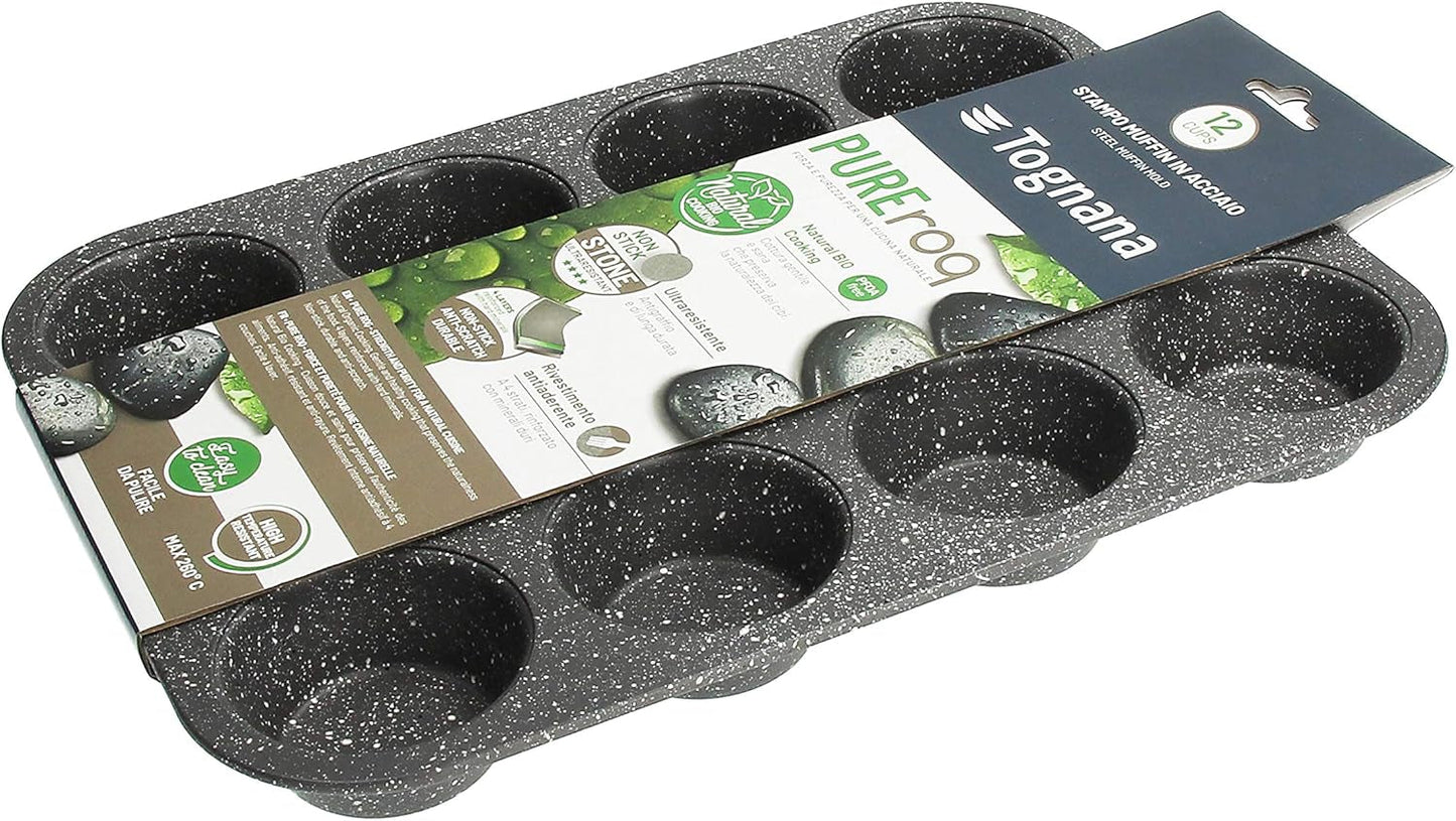 Pure Roq Muffinform Für 12 Muffins, Aluminium, Schwarz Formar och bakplåtar Naty Shop