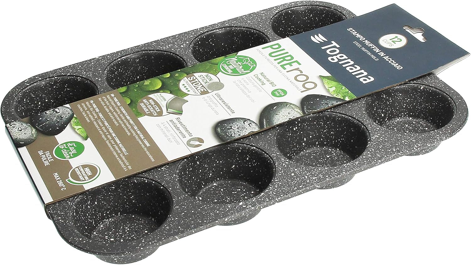 Pure Roq Muffinform Für 12 Muffins, Aluminium, Schwarz Formar och bakplåtar Naty Shop