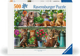 Ravensburger Puzzle 12000205 - Katzen Im Regal - 500-bitars pussel för vuxna och barn över 10, djurpussel med kattmotiv Puzzle Naty Shop