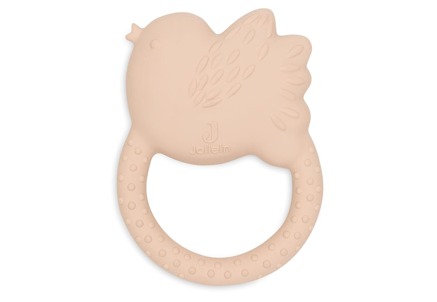 Jollein naturgummi babybitring - Vackra fåglar - Babybitring - Brickhjälp - Ofarlig och BPA-fri - Babyleksak