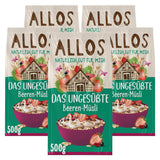 Allos osötad proteinmüsli | Ekologisk müsli | Havregryn | Spannmål till frukost | Vegansk (5 x 450 g), 1 st (pack om 5)