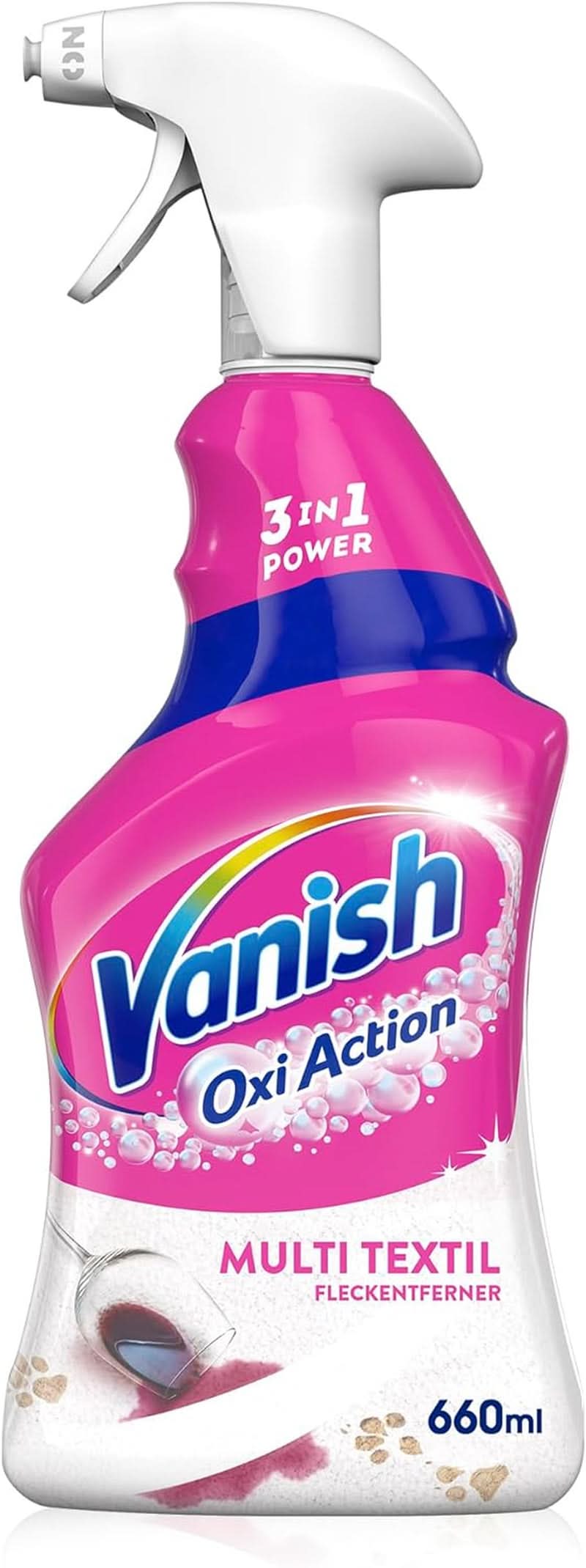 Vanish Oxi Action Multi - Textilfläckborttagningsspray - 660 ml - Textiltvättmedel för mattor och klädsel - mot smuts och urinlukt Naty Shop
