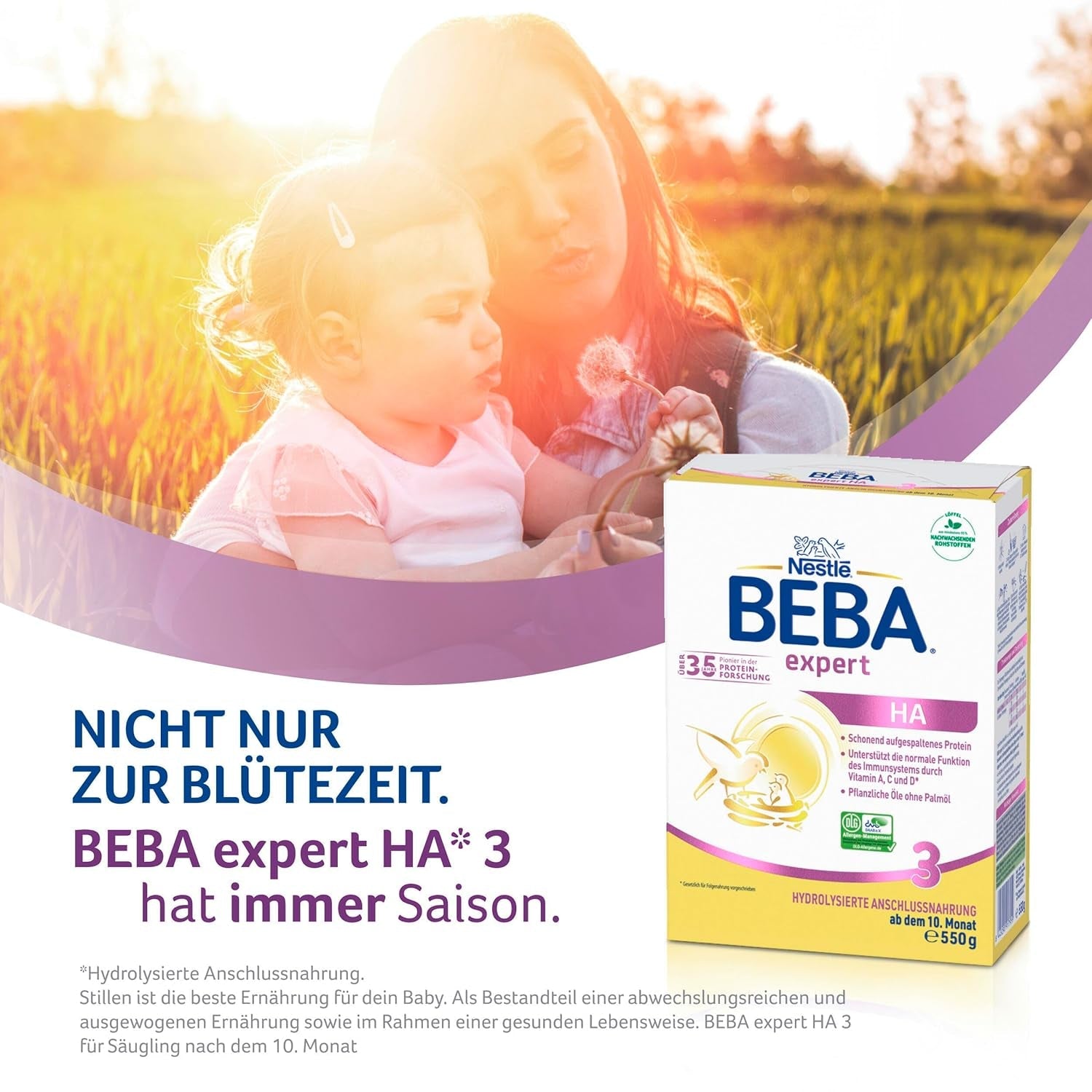 BEBA expert HA 3 Hydrolyserad fortsättningsformel, från 10 månader, 1 förpackning (1 x 550 g)