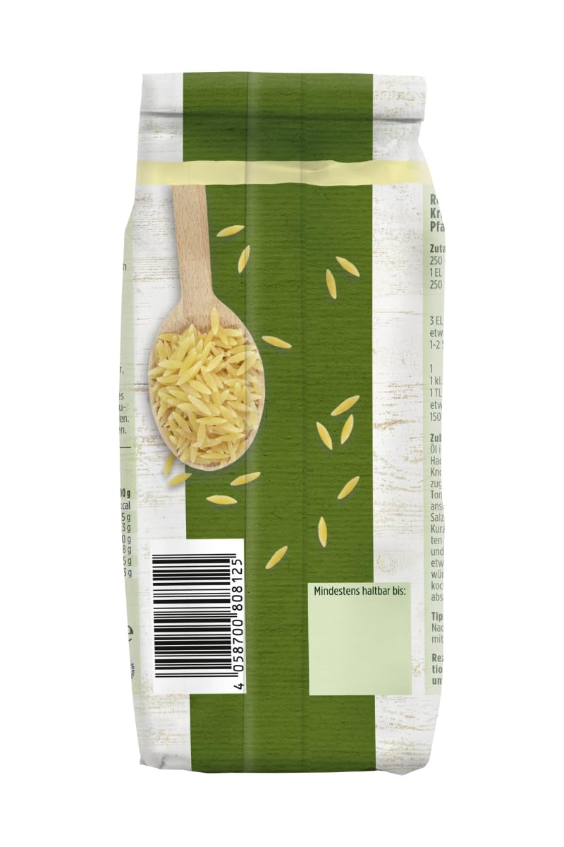 - Kritharaki Nudeln (Reisnudeln/Risoni/Orzo) | Griechische Nudelspezialität aus Hartweizengrieß | 500 g i påse