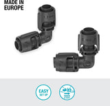 Gardena mikrodroppbevattningssystem L-stycke 13 mm (1/2"): Rörkoppling för vändning av 13 mm tillförselrör, verktygsfri montering, återanvändbar (13202-20)