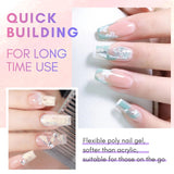 Makartt Poly Nail Extension Gel - 50 ML Extension Builder Akryl Poly Nägel Aufbaugel Extender Gel Für Gelnägel Für Nagelverlängerung, Nagelstärkung, Nail Art Dekoration(Transparent)