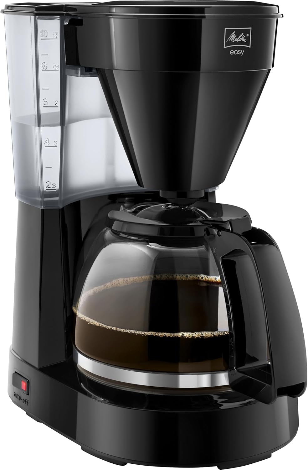 Melitta Easy – Espressomaskin med filter och glaskaraff, för upp till 10 koppar kaffe, svart