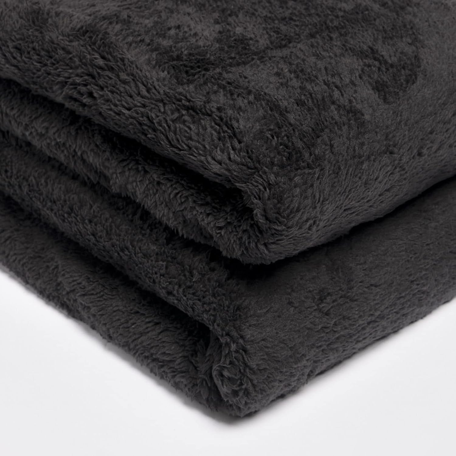 Brentford's Teddy Fleecefilt Stor sängfilt Plysch Supermjuk varm bäddsoffa Överkast Svart - 150 X 200 Cm Sängar och filtar Besuche den Brentfords-Store