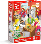 Hape Doll Family Prisbelönt dockskåpsset, unika trädockortillbehör, fantasifull lek, 6 dockfamiljemedlemmar från 3 år och uppåt
