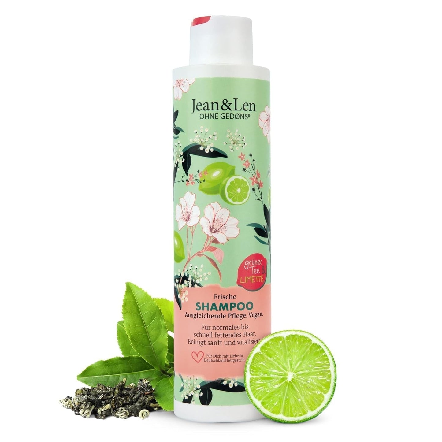 Jean & Len Green Tea & Lime fuktgivande schampo, för normalt till fett hår, 300 ml dusch och bad Jean & Len Green Tea & Lime Standardtitel