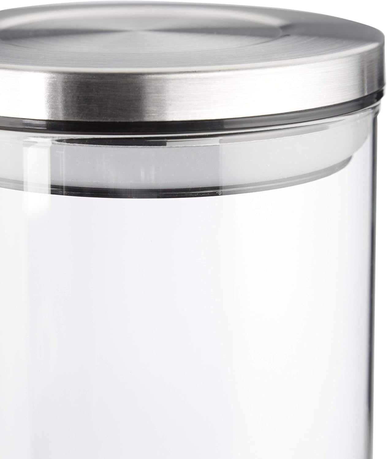 Relaxdays förvaringsburk Set om 3, förseglat lock i rostfritt stål, för pasta, müsli och ris, 1,5 liter köksbehållare, transparent silver, 24 x 9,5 x 9,5 cm, transparent silver Matförvaringslådor Naty Shop