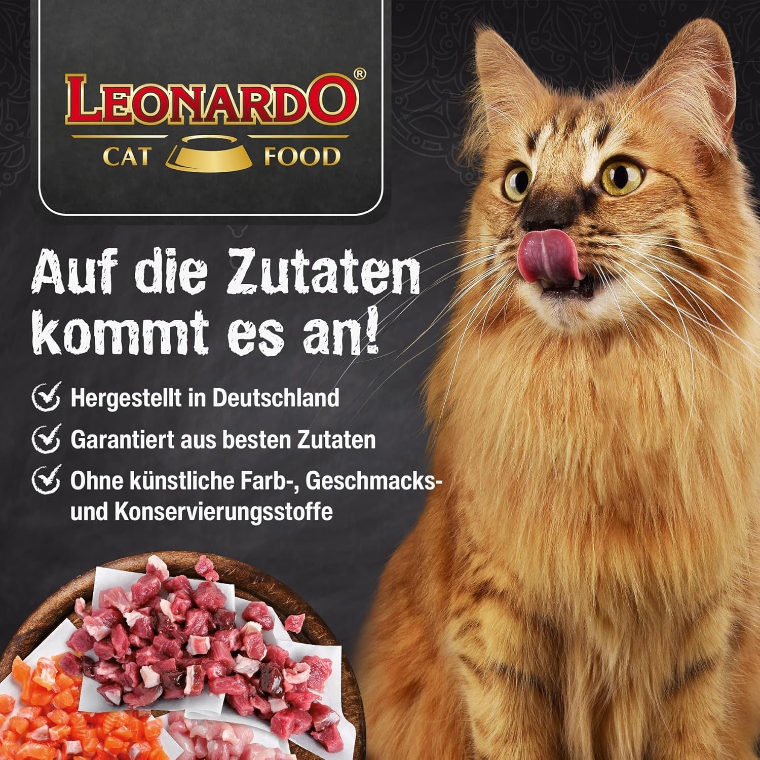 LEONARDO Blötfoder [6x400g skaldjur] | Våt spannmålsfri kattmat | Komplett våt burkmat