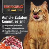 LEONARDO Fresh-påsar [16 x 85g våt kattmat, spannmålsfri] | Komplett våtfoder i individuella påsar