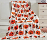 Elegant Comfort Lätt halloween-temafilt, mjuk, mysig och plysch, perfekt för att koppla av den här spöklika säsongen, 127 X 152,4 cm, Skull and Bones sängar och överdrag Elegant Comfort Pumpkin Cats 50 X 60