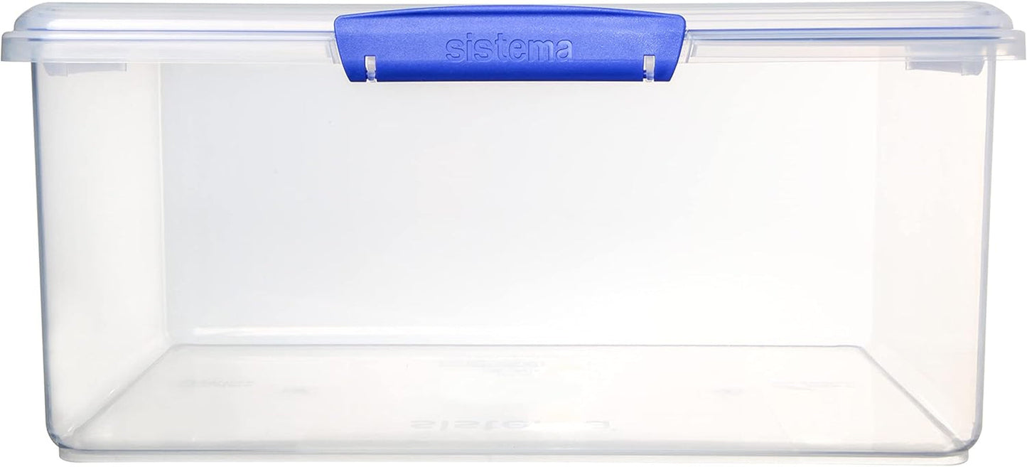 Burk för matförvaring KLIP IT System | 9,67 l | stapelbar och lufttät förvaringsburk med lock, lämplig för kyl/frys | BPA-fri plast | blå klipp | 1 st (paket med 4) Naty Shop matförvaringslådor