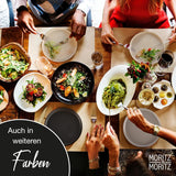 Moritz & Moritz NORDIC 6-personers servisset - 18-delat svart servisset i stengods - Skandinavisk design - 6-personers Robust servisset för dagligt bruk och gäster - Kombinationsset för servis
