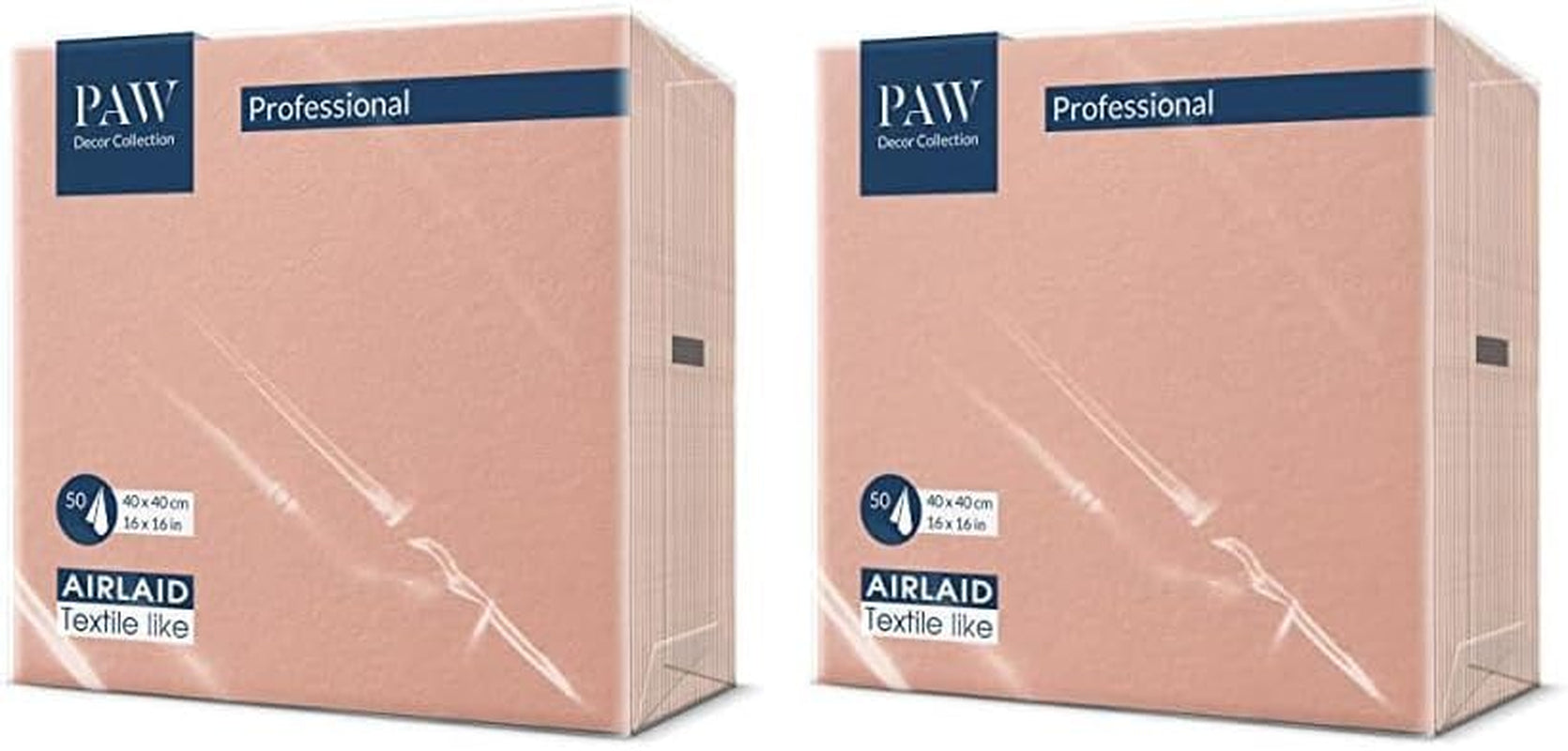 PAW - Airlaid servetter (40 X 40 Cm) I 50 stycken I Unicolor I Tygliknande I Elegant bordsdekoration I Horeca I För viktiga tillfällen som bröllop, fester, jul I Unicolor: Rosa