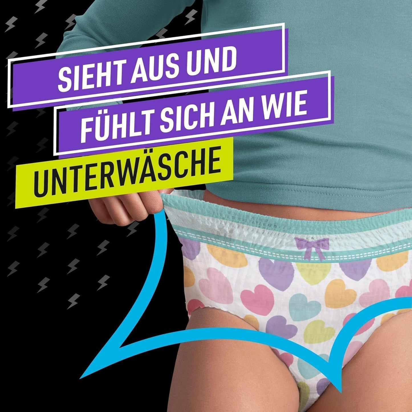 Hearts Pyjamasbyxor 9 nattabsorberande kalsonger 8 år 27kg-43kg läckageskydd hela natten