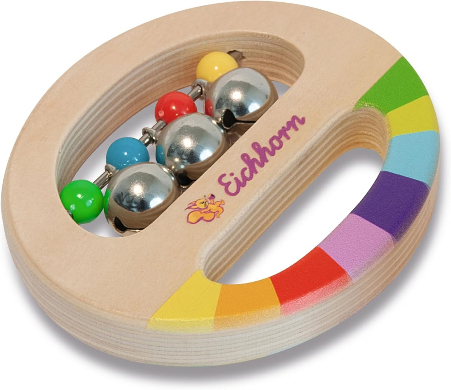 Eichhorn - 2-delat musikset, innehåller leksak med klockor och ljudsticka, färgglada trämusikinstrument, från 1 år Babyleksaker Naty Shop