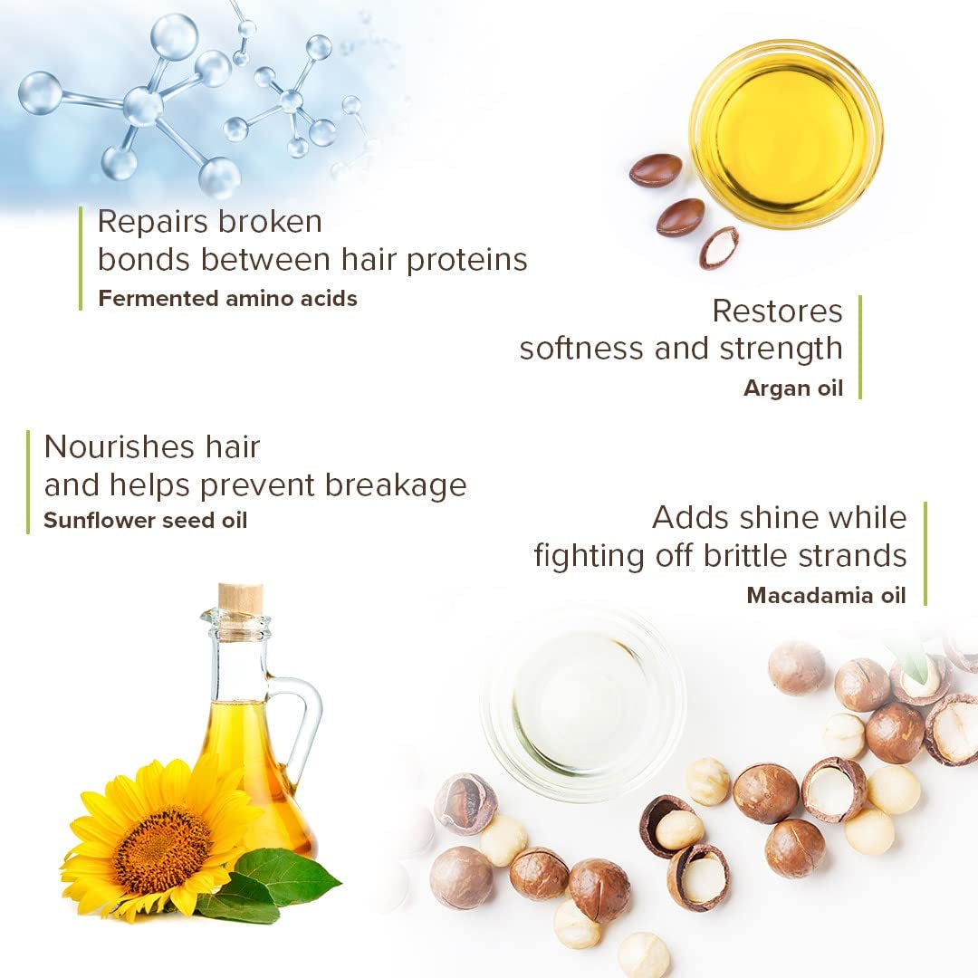 Bond Repair Mask hjälper till att vitalisera och stärka överbearbetat, skadat hår, formulerad med aminosyror från naturen - Vegansk och naturlig plex-teknologi. Naty Shop hårmask
