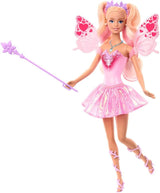 Mattel Barbie Doll med trollstav och modeaccessoarer, fantasitema med vingar och färgskiftande outfit, JCP76, [Multicolor]