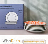 Tårtfat, set om 6; små desserttallrikar (15 cm); salladstallrikar av porslin; färgglada tallrikar till frukost; minitallrikar för pasta, frukt, bröd