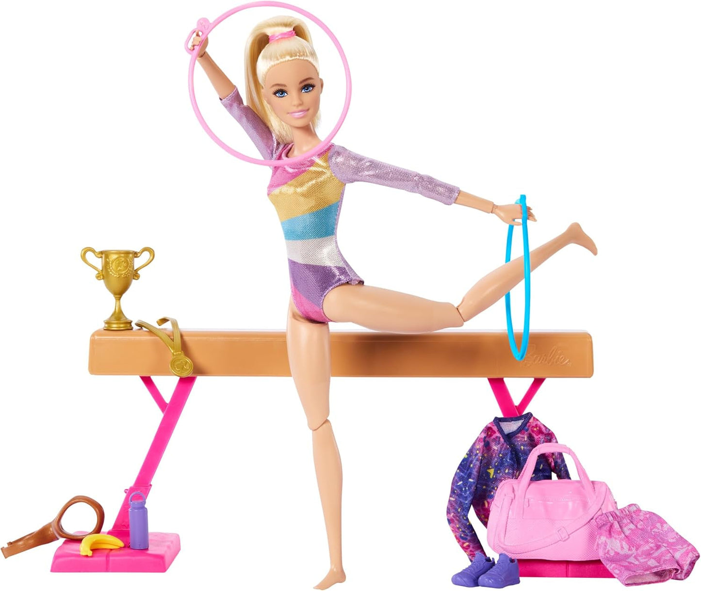 Barbie Gymnastik Roligt lekset med balansstråle och 10+ temastycken för vinnande berättelser, HRG52