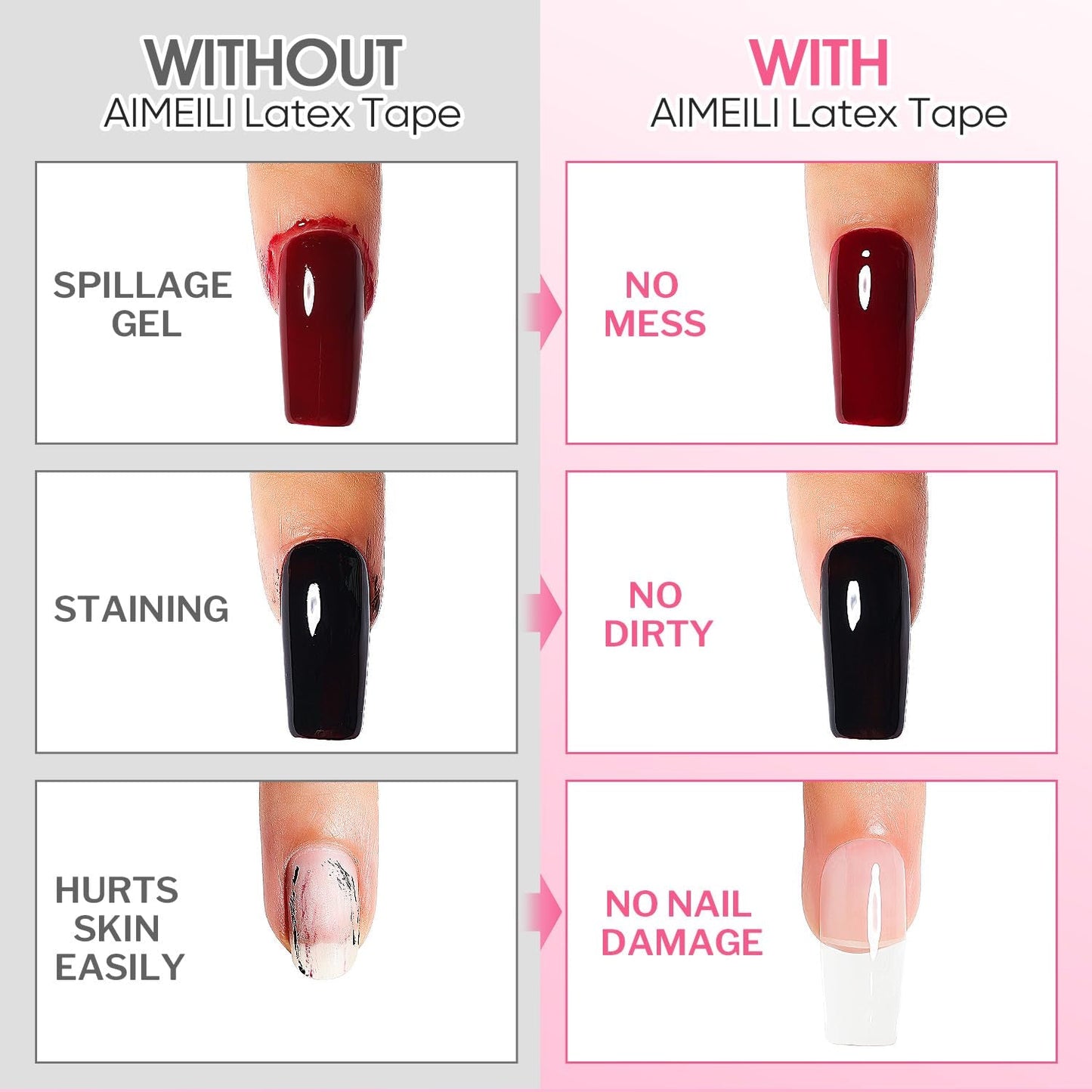 AIMEILI Latex Peel off Tape Nagelleck Korrektor Hautschutz Fingerskydd Für Nail Art Palisade Geruchlos Weiß 15Ml