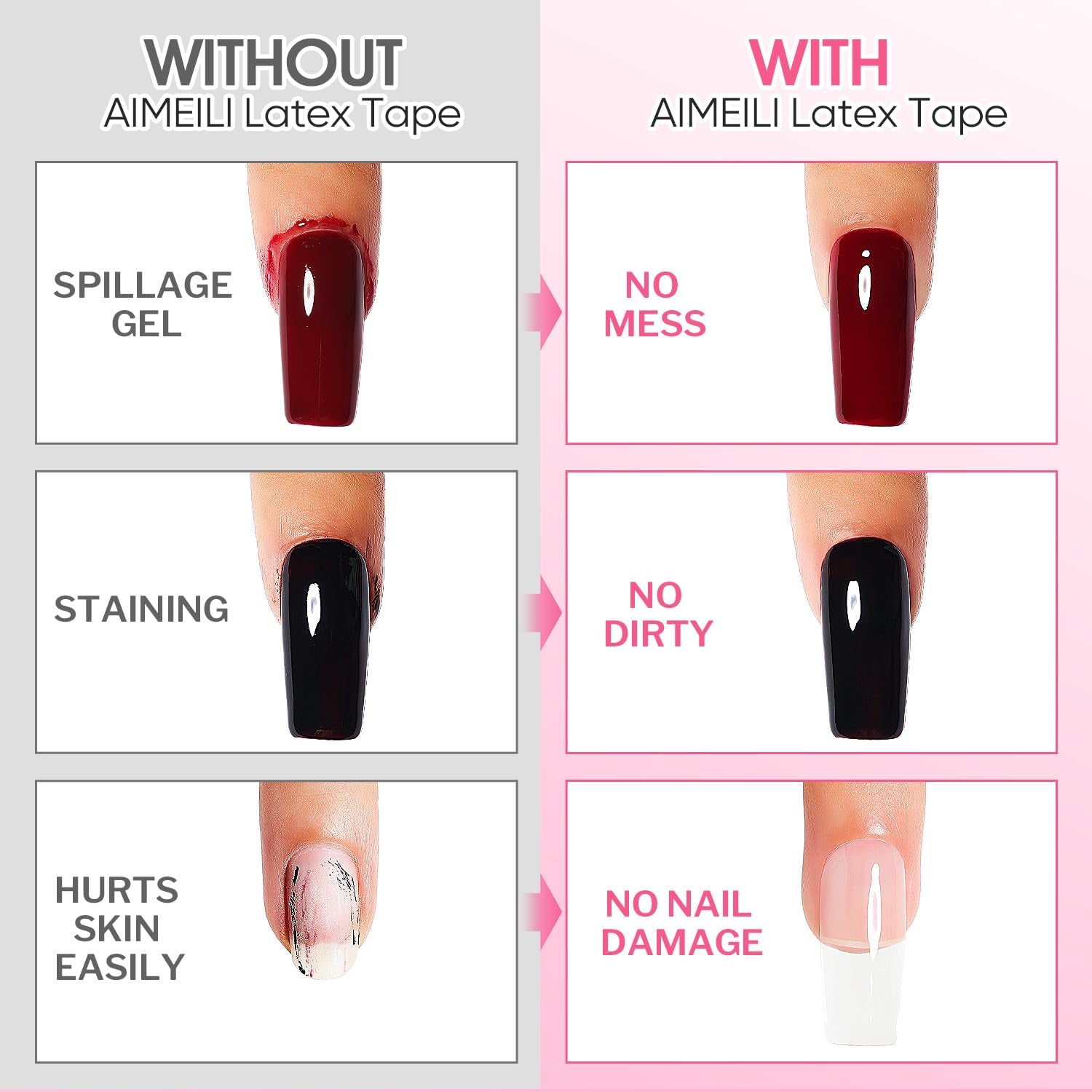 AIMEILI Latex Peel off Tape Nagelleck Korrektor Hautschutz Fingerskydd Für Nail Art Palisade Geruchlos Weiß 15Ml