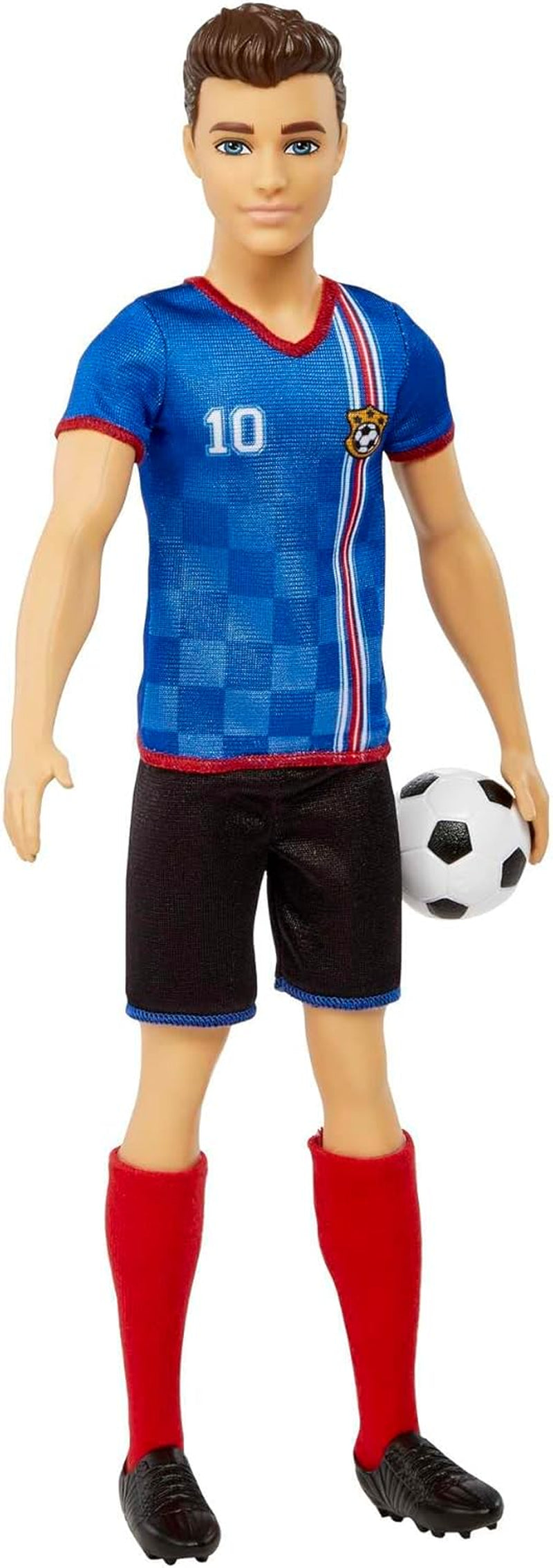 Barbie You Can Be Anything Series Ken Doll Fotbollsspelare Brunt Hår Ken Doll Blå T-shirt Fotboll 1X Ken Fotbollsspelare Doll Barnpresent 3 år gamla leksaker Hcn15 Naty Shop Dolls