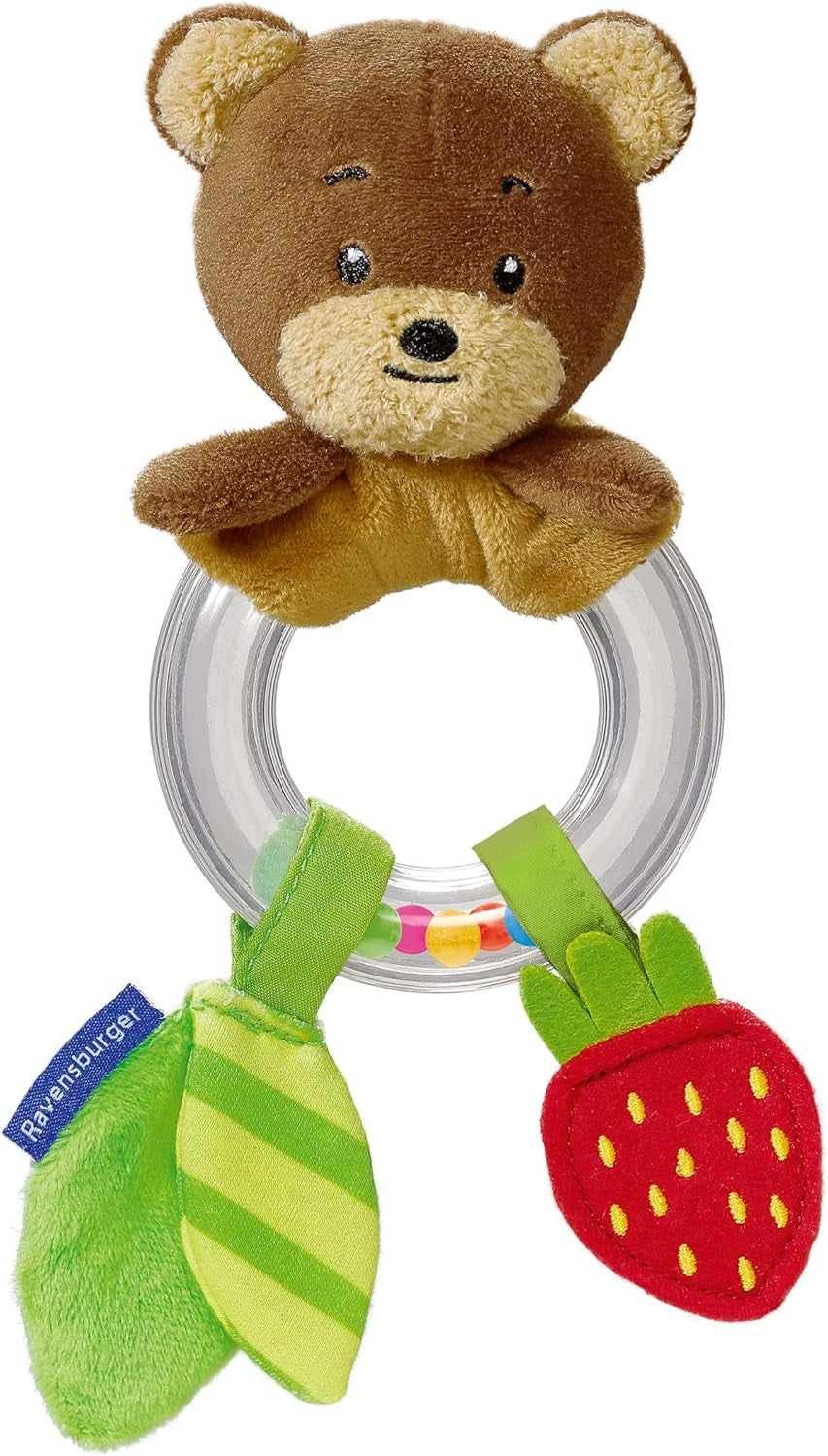 Ravensburger ministeps 4562 Ring Rattle Bear Catch Toy med Ring Rattle och sprakande ljud Babyleksak i 3 månader Babyleksaker Naty Shop Standardtitel