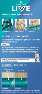 Schwarzkopf LIVE Ultra Brights Semi-Permanent Hair Color 097 Mermaid (3 x 80 ml), färg för intensiva resultat eller pastellfärger, tål 12-15 tvättar, med vårdbalsam Hårfärgning Naty Shop
