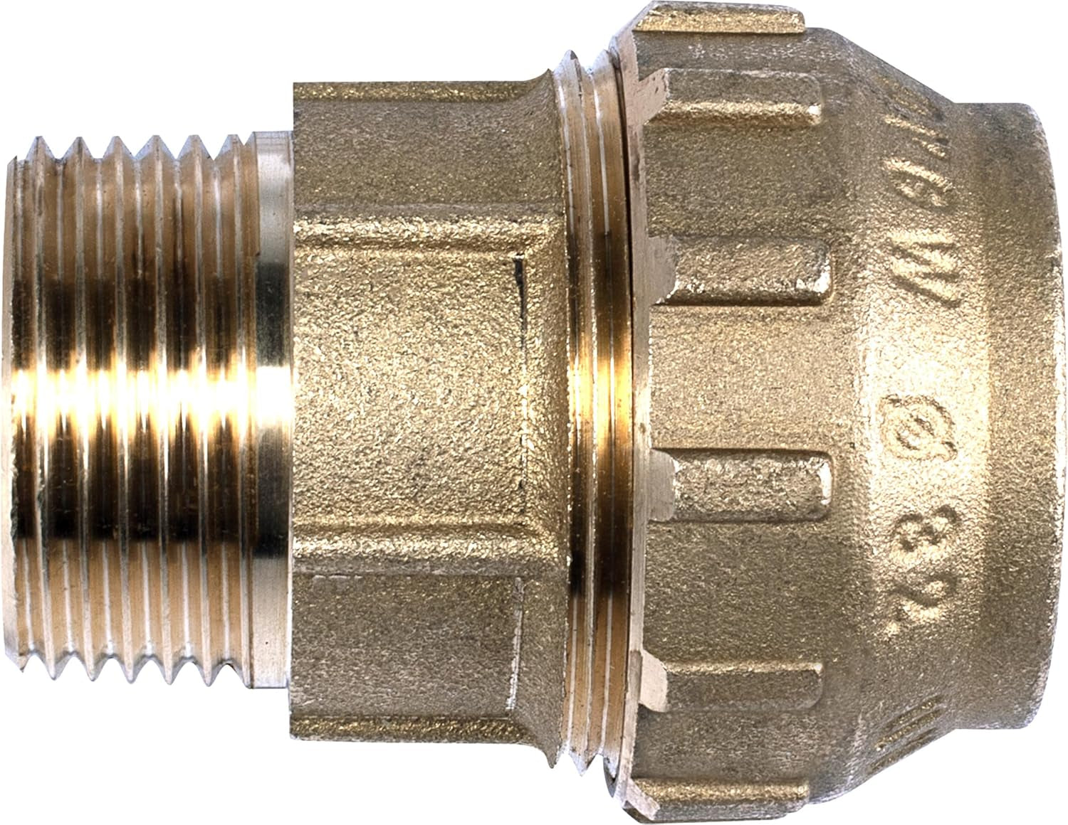 Cornat kompressionskoppling - utvändig gänga Ø 32 mm x 1 tum - mässing - med en utvändig gänga - PE-HD röranslutning / T617532