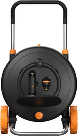 Fiskars Comfort L vattenhjul med hjul, all-inclusive bevattningsset, total räckvidd 31,5 m, automatisk upprullning, universal trädgårdsslang (Ø 13 mm), universal krananslutning, 1071670