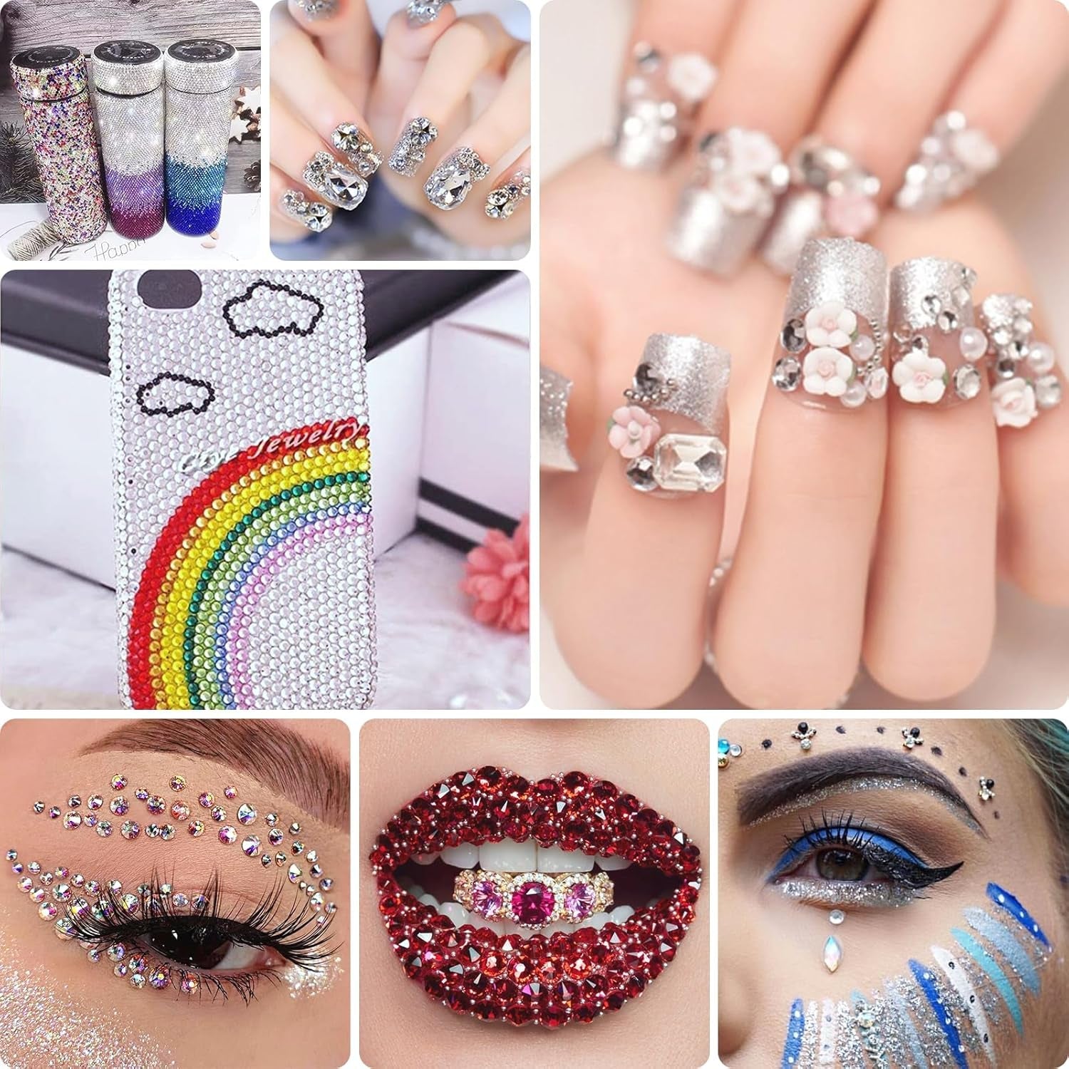 5600 Stück Strasssteine Nägel Nail Art, 36 Farben Glitzersteine, Dekorationen Nagelsteine Für Nagelkunst, Einschließlich Wachsstift Für Strasssteine Und Strass-Picker