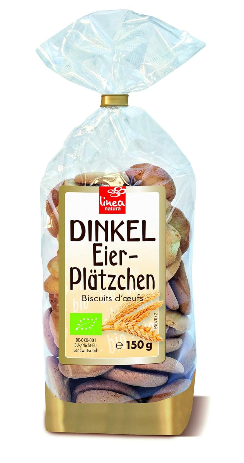 Ekologiska dinkeläggkex, 38% ekologiska äggkex, 150g