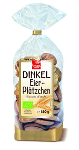 Ekologiska dinkeläggkex, 38% ekologiska äggkex, 150g