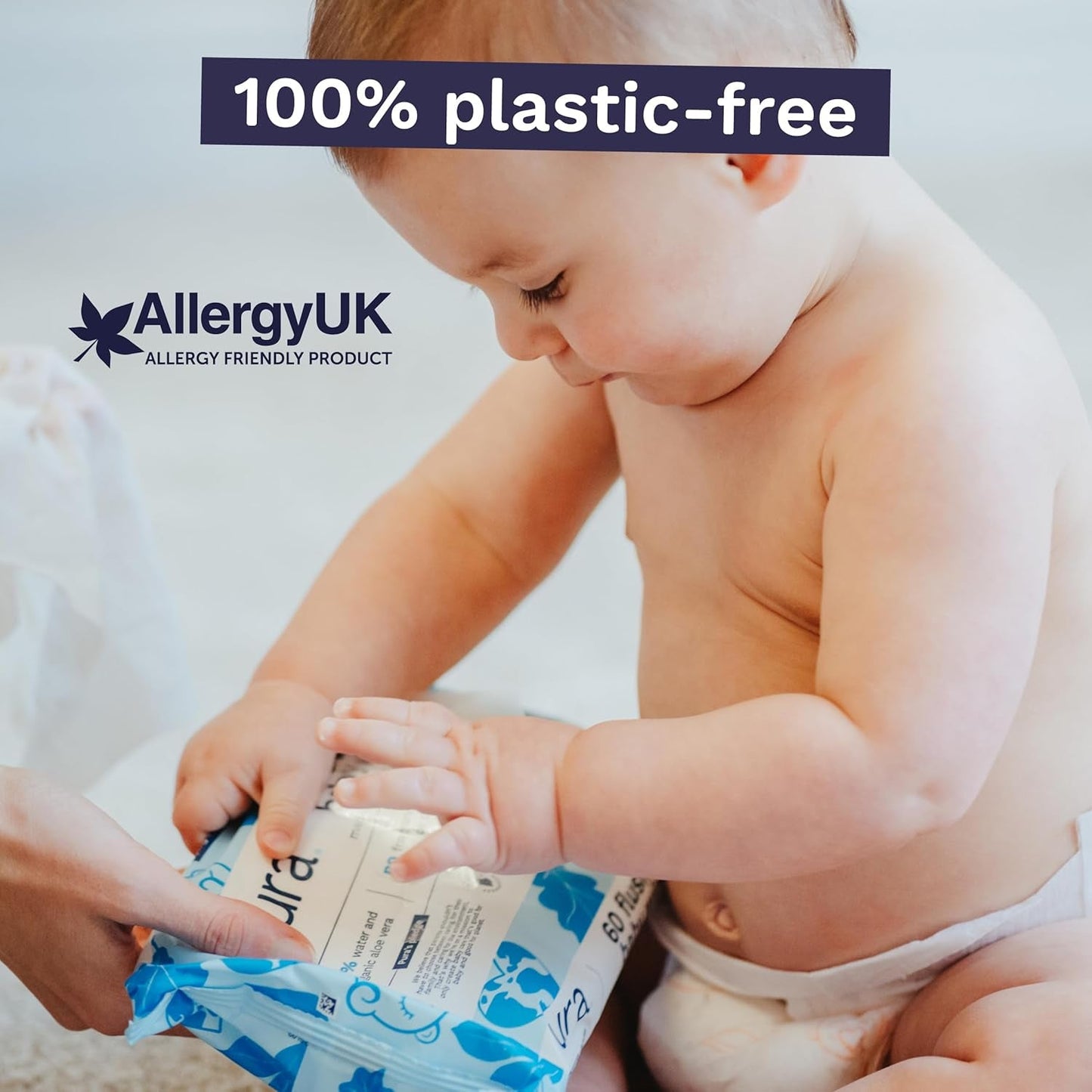 Miljövänliga engångsservetter för känslig babyhud 70 våtservetter (1 förpackning) 99 % vatten 100 % plastfri för känslig hud Eksembenägen nyfödd biologiskt nedbrytbar vegan