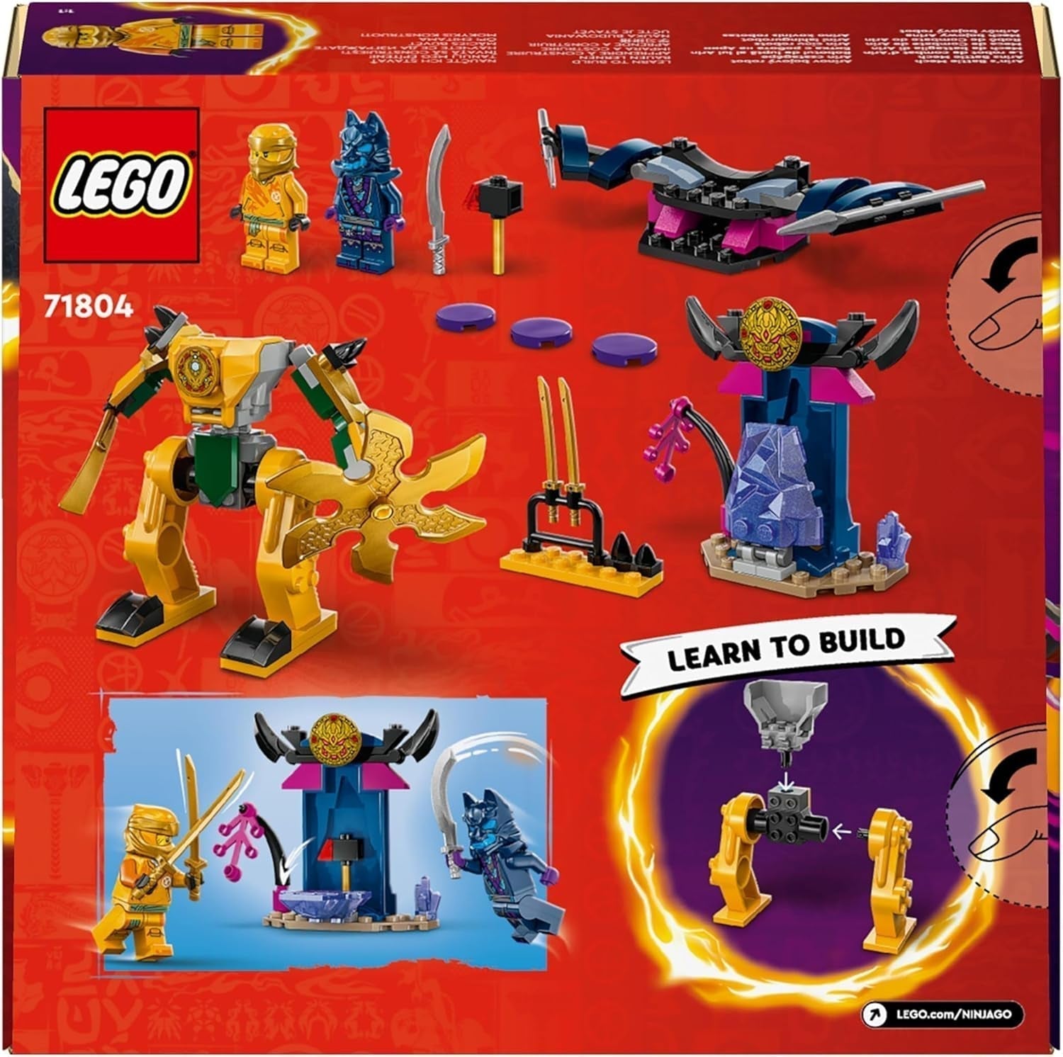 LEGO NINJAGO Arins Battle Mech, Ninja leksak för barn från 4+ Med figurer Inkl. Arin med mini katana, actionfigurer och mekaniker, liten present till pojkar och flickor 71804 Byggset Besuche den LEGO-Store