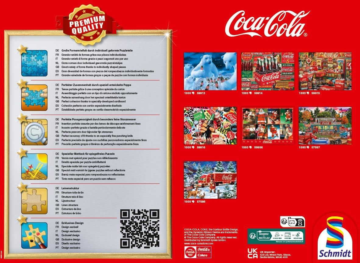 Schmidt Spiele 57598 Coca Cola julbil, pussel 1000 bitar Puzzle Naty Shop