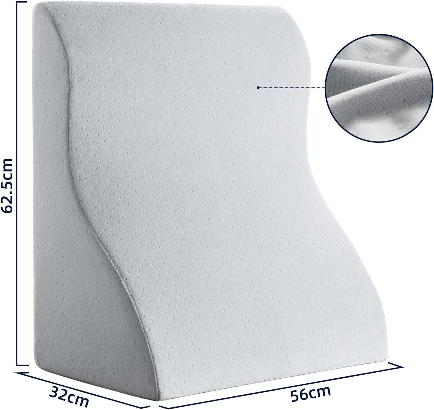 Läskudde för säng och soffa - Memory Foam fjäderkudde - Ergonomisk ryggkudde - Perfekt för att stödja ryggen medan du kopplar av, spelar, läser eller tittar på TV - Bred