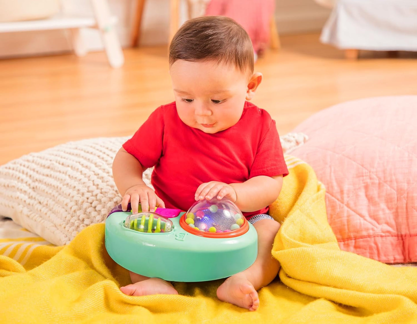 B. leksaker - Barnleksak för barnstol - Sugkoppsleksak med musik, ljus, ljud - Sensorisk leksak - Motorisk leksak för barn - från 6 månader - Whirly Pop Baby Toys Naty Shop