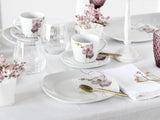 CreaTable, 24024, Square Orchid Series, 18-delat servisset för 6, porslinskaffe, diskmaskin och mikrovågssäker, kvalitetstillverkning