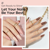 Modelones 35st Gel Nagellack Set, UV Nagellack Set med 48W lampa, Naken Brun Vit Rosa Gel Nagellack Set, UV Gel Nagellack Set med Top Coat Base Nagelstudio Set