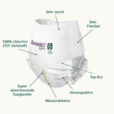 Bambo Nature Babyblöjor, storlek 6 (15+ kg) - Månadslåda med 90 | Spädbarnsblöjor med förbättrat läckageskydd | Maximal komfort och frihet för aktiva barn | Dermatologiskt testade blöjor