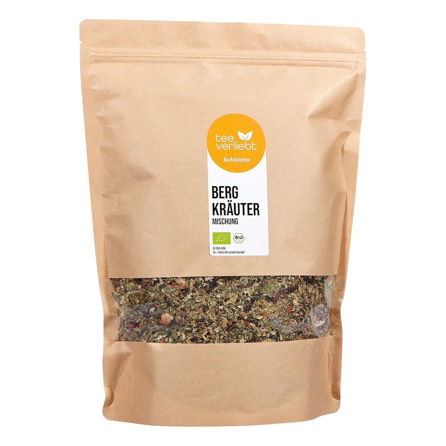 Teeverliebt Mountain Örtte, löst örtte med björnbärsblad, ekologisk teblandning, 1 kg